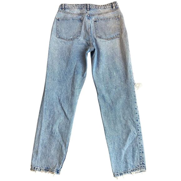 Zara Women’s 8 High Rise‎ Ripped Mom Jeans Blue Distressed Denim Relaxed Fit - Picture 7 of 14